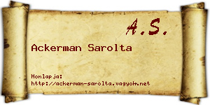 Ackerman Sarolta névjegykártya